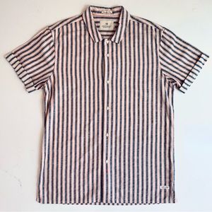 Scotch & Soda Paradise Short Sleeve Shirt. Size Large. Striped.